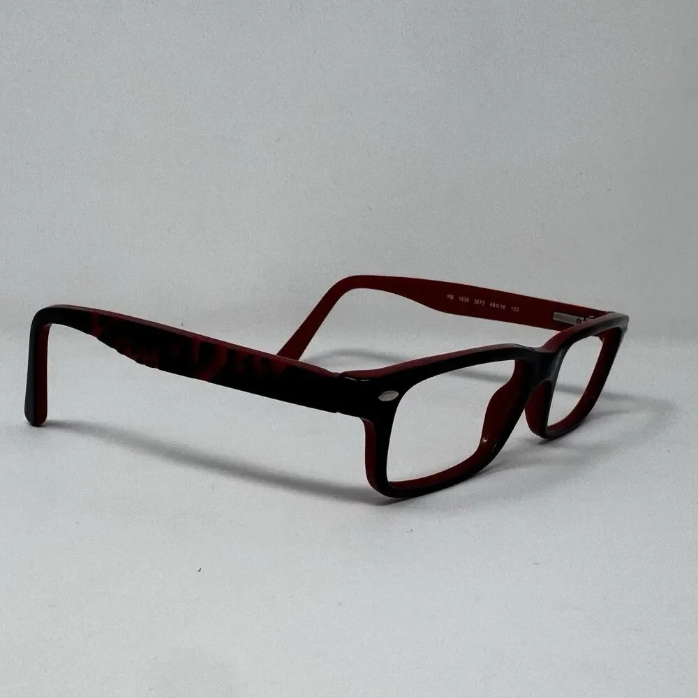 Ray-Ban RB1535 3573 Kids Eyeglass Frames Black On Red 48-16-130 Authentic